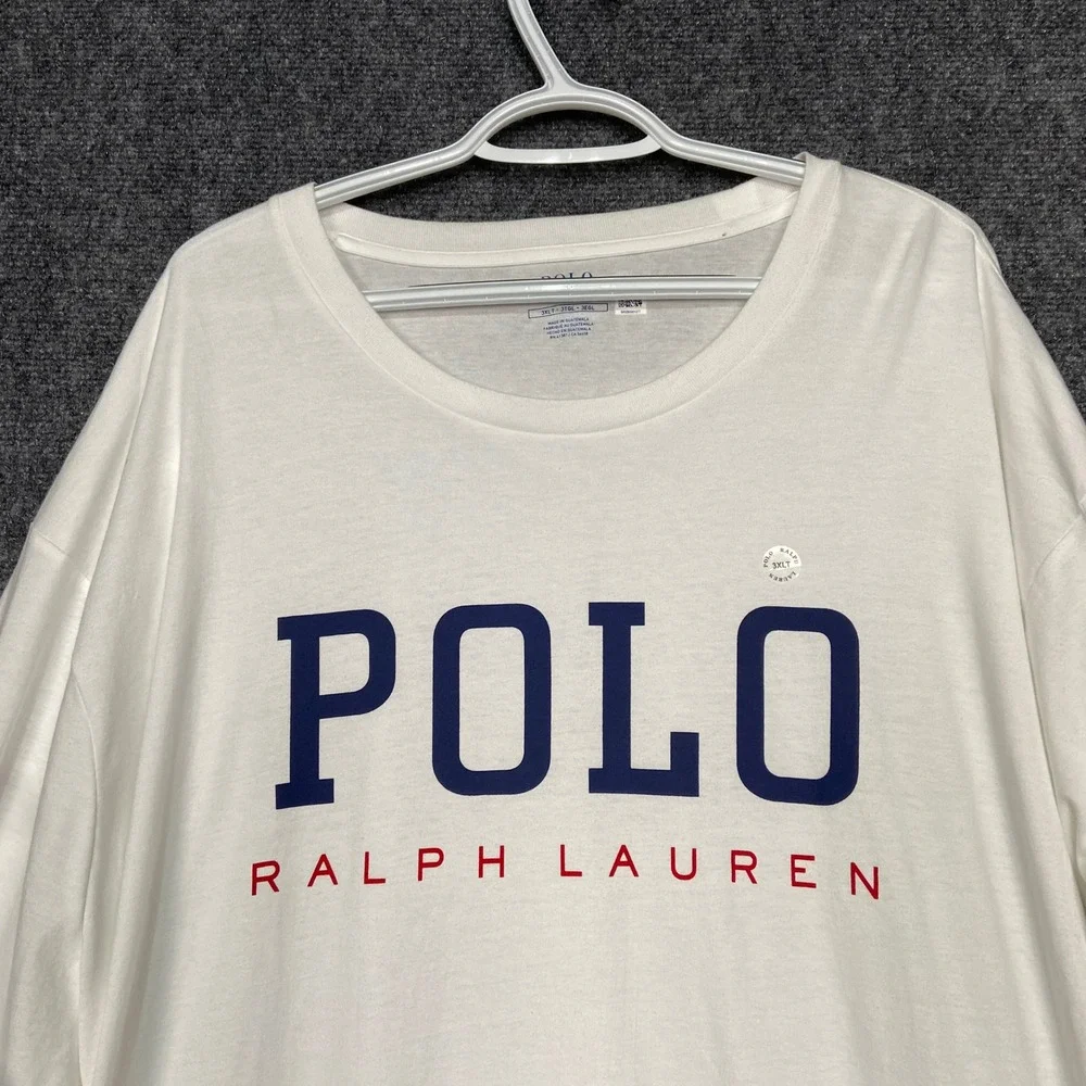 Polo Ralph Lauren Men's‎ 3LT White Long Sleeve T-Shirt Classic Fit Big Logo NWT